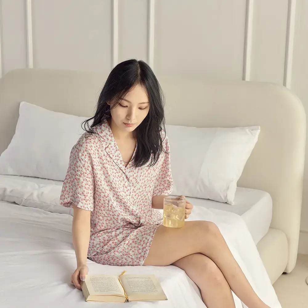 [모던하우스] L 모달100% 부드럽고 시원한 반팔 잠옷세트 산딸기